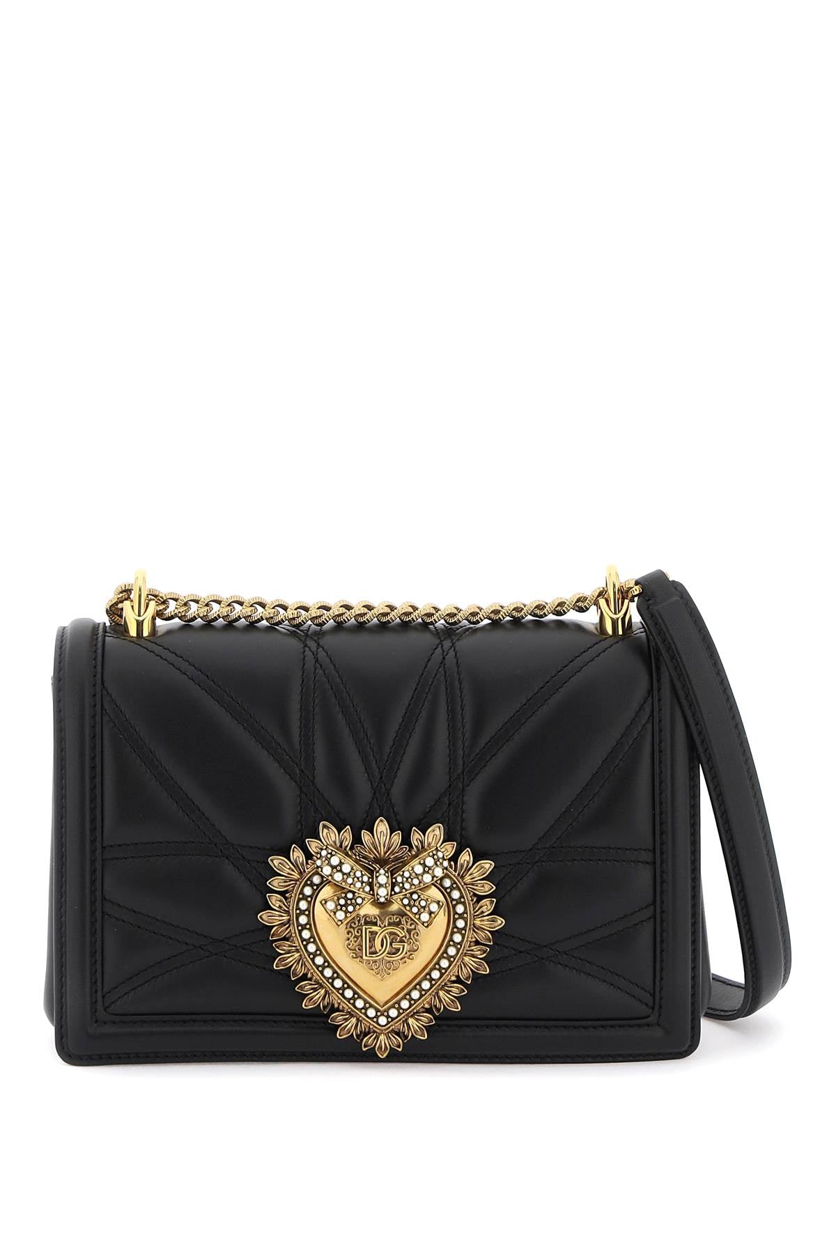 Dolce & Gabbana Dolce & gabbana medium devotion bag in quilted nappa leather