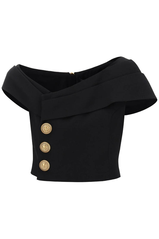 Balmain Balmain grain de poudre crop top