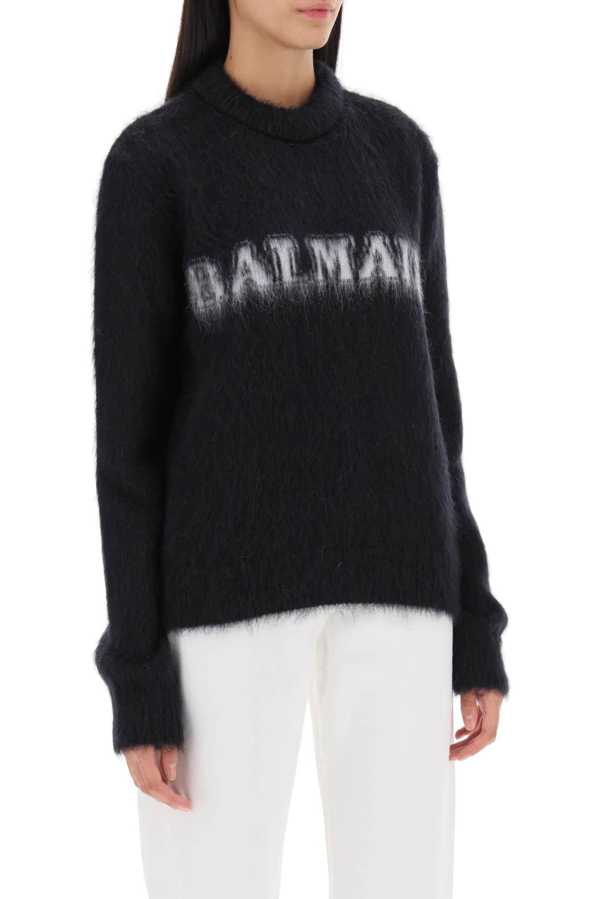 Balmain Balmain brushed-yarn sweater with logo