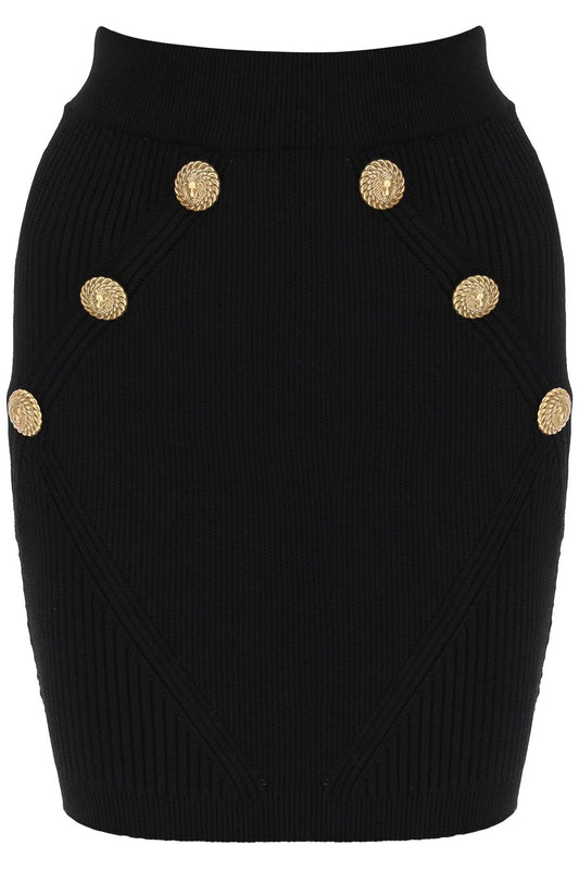 Balmain Balmain knit mini skirt with embossed buttons