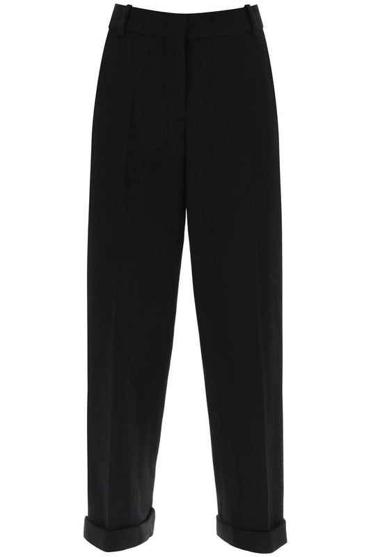 Balmain Balmain cuffed wool crepe trousers