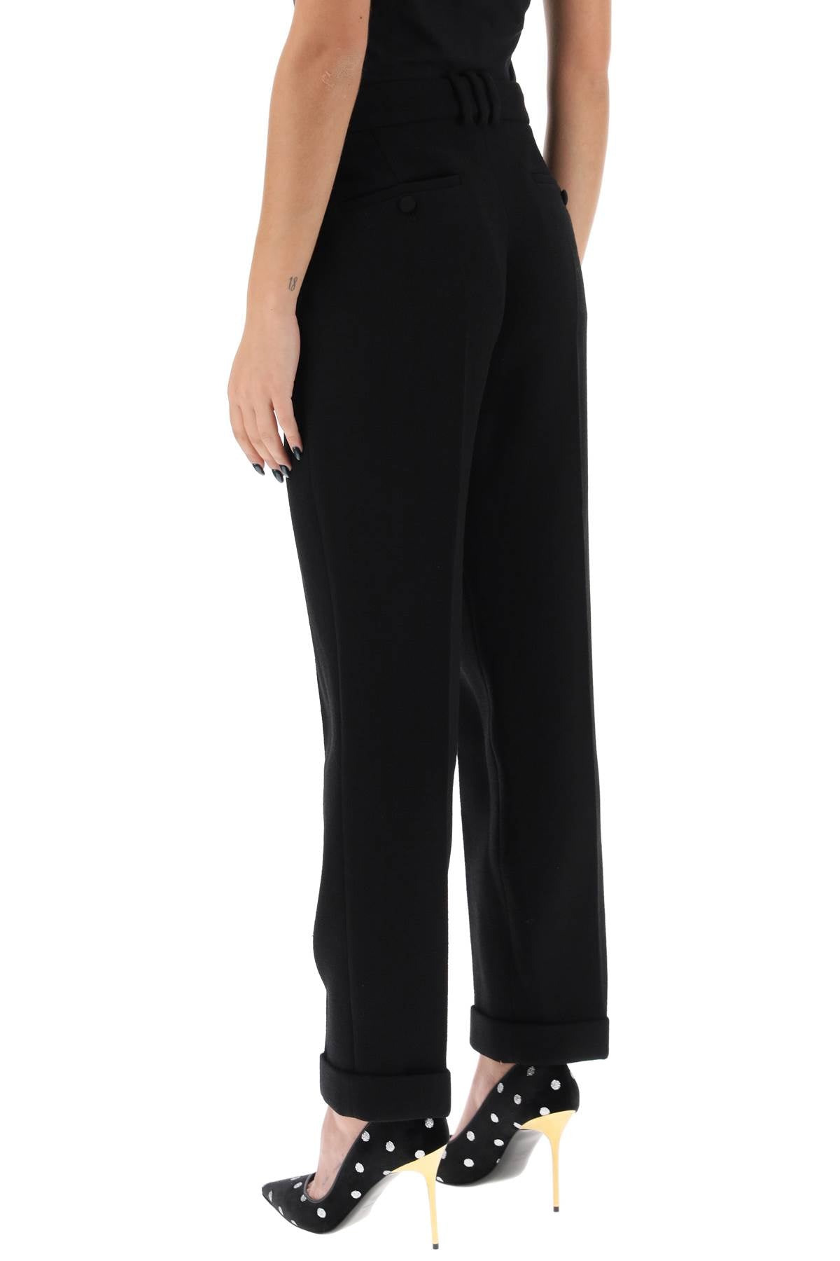 Balmain Balmain cuffed wool crepe trousers