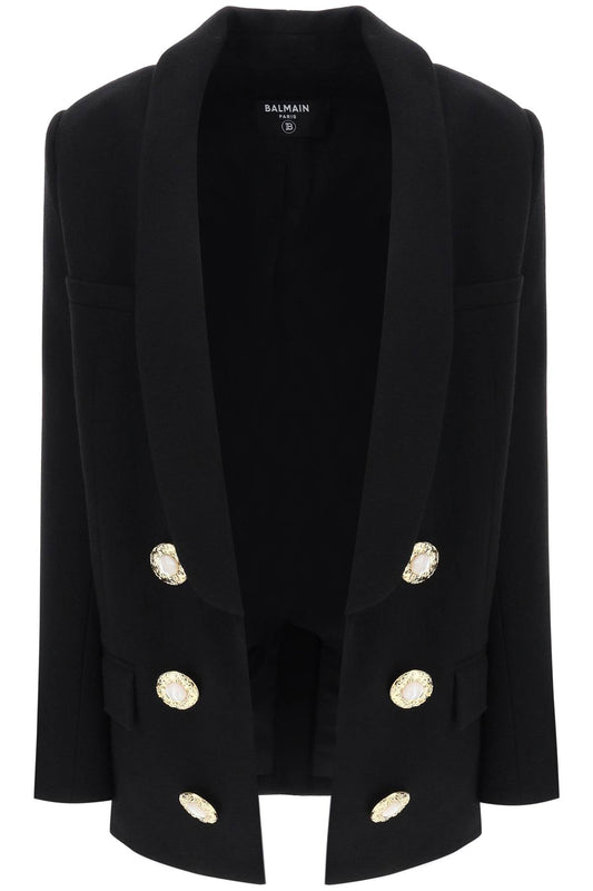 Balmain Balmain wool crepe open jacket