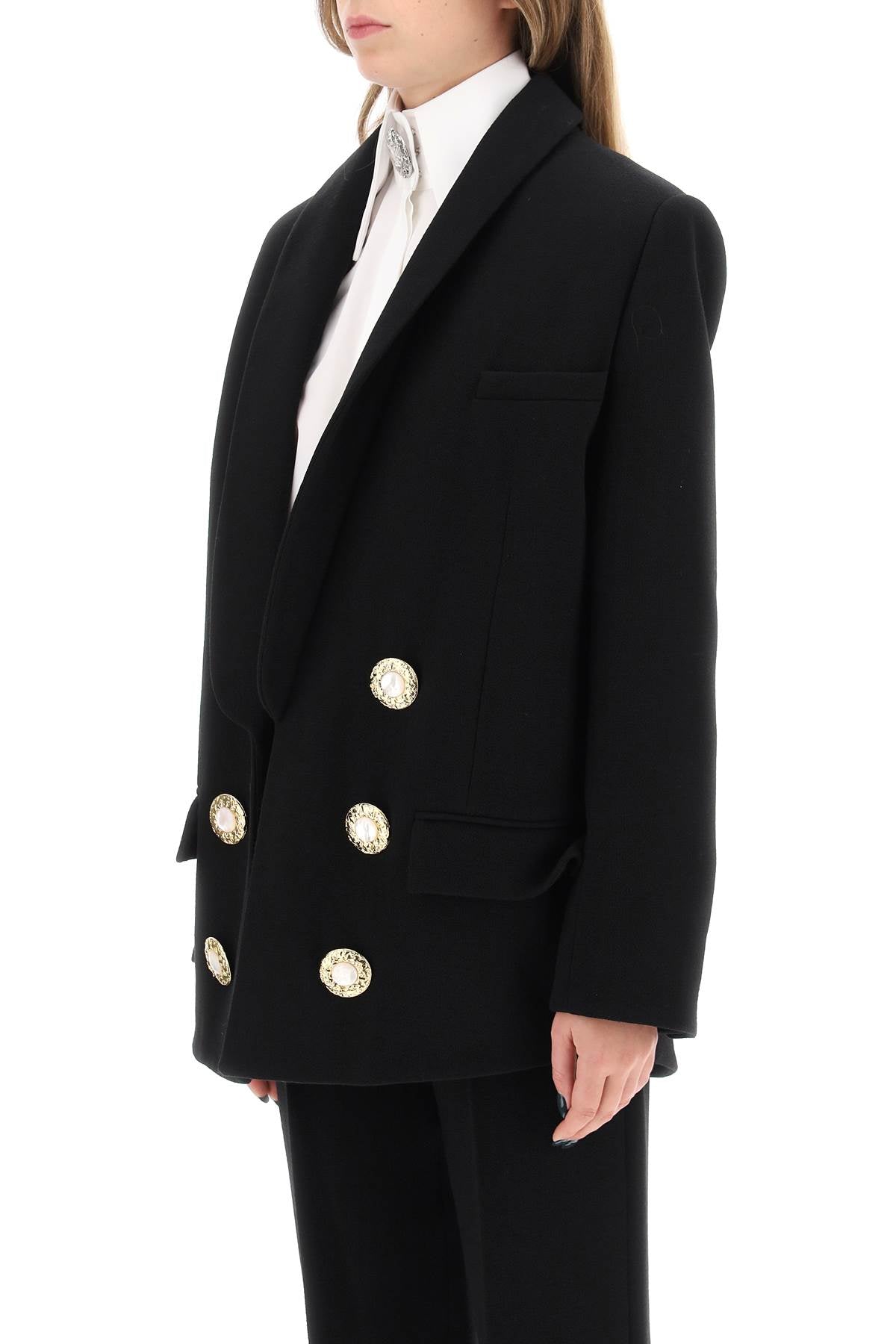 Balmain Balmain wool crepe open jacket