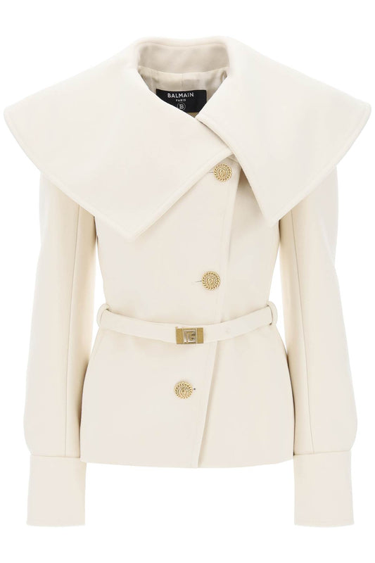 Balmain Balmain belted double-breasted peacoat