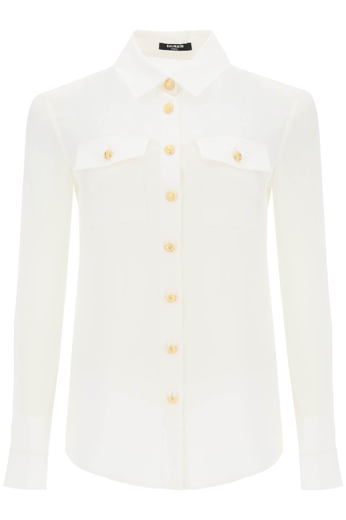 Balmain Balmain crepe de chine shirt with padded shoulders