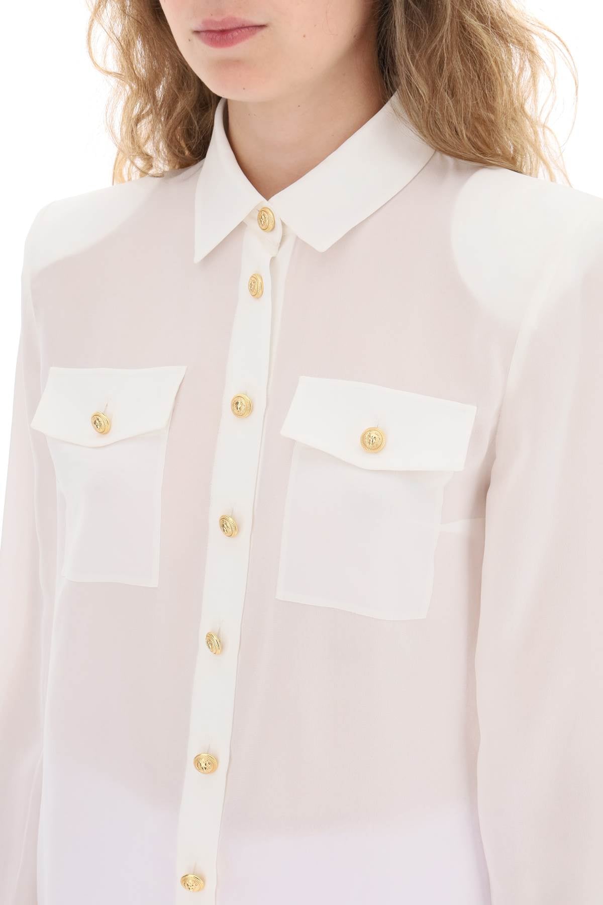 Balmain Balmain crepe de chine shirt with padded shoulders