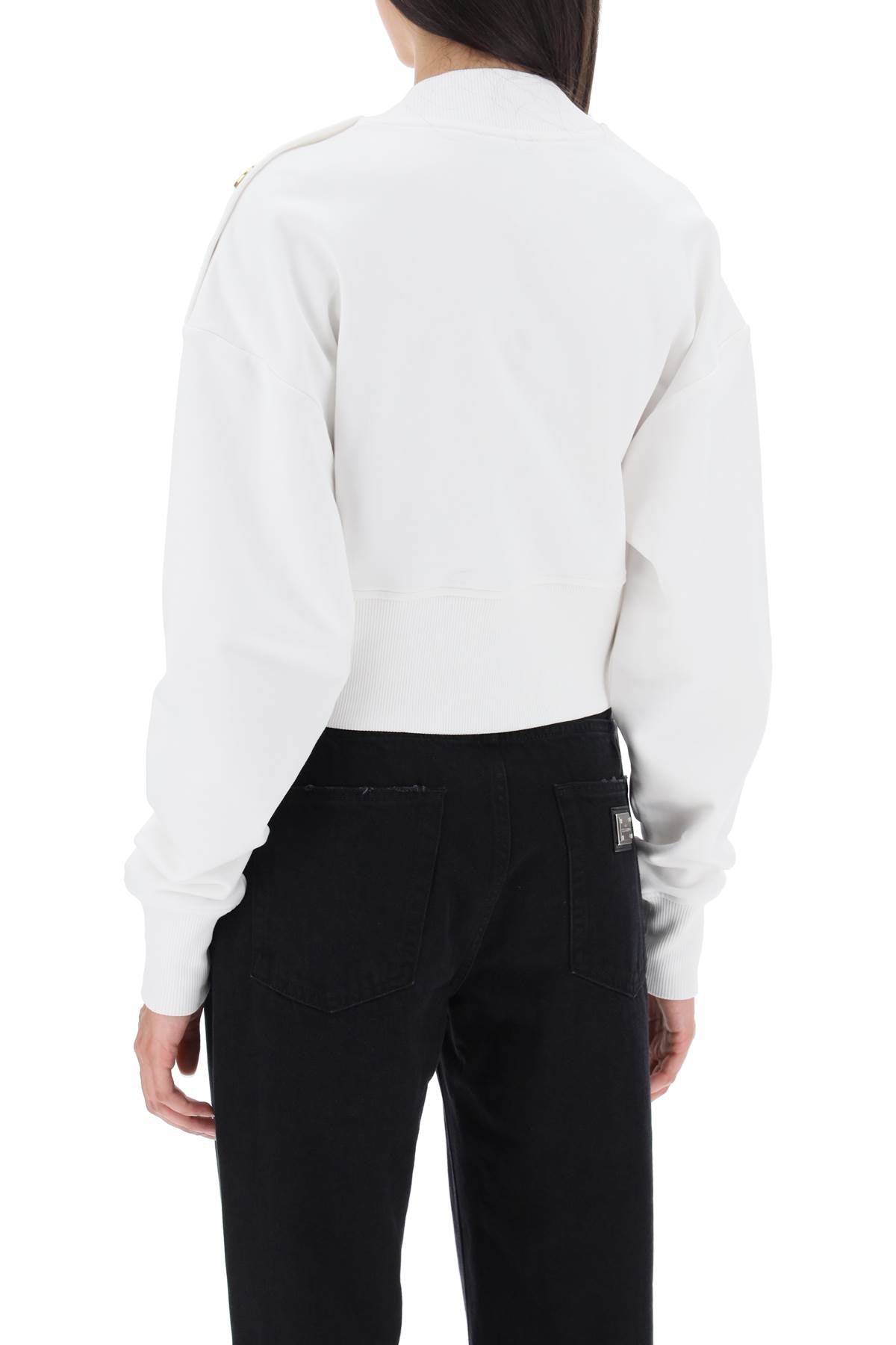 Balmain Balmain cropped sweatshirt with logo print and buttons