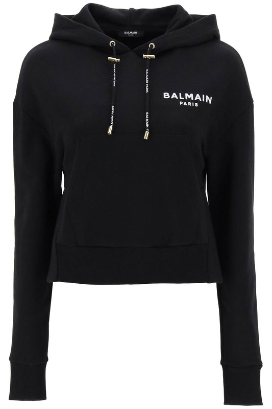 Balmain Balmain cropped sweatshirt with flocked logo print