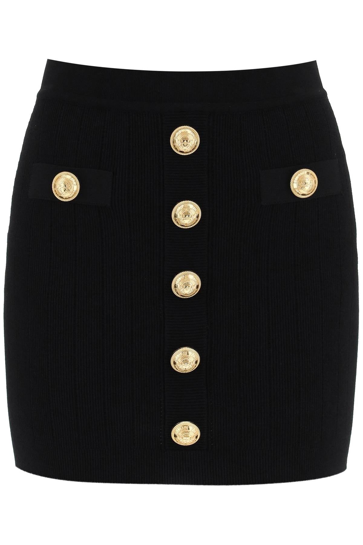 Balmain Balmain knit mini skirt with embossed buttons