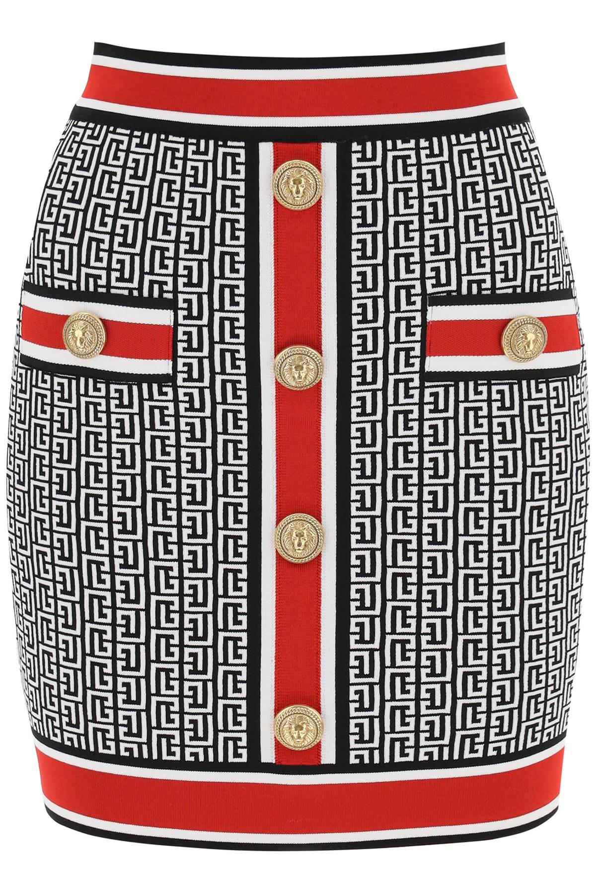 Balmain Balmain mini skirt in monogram knit