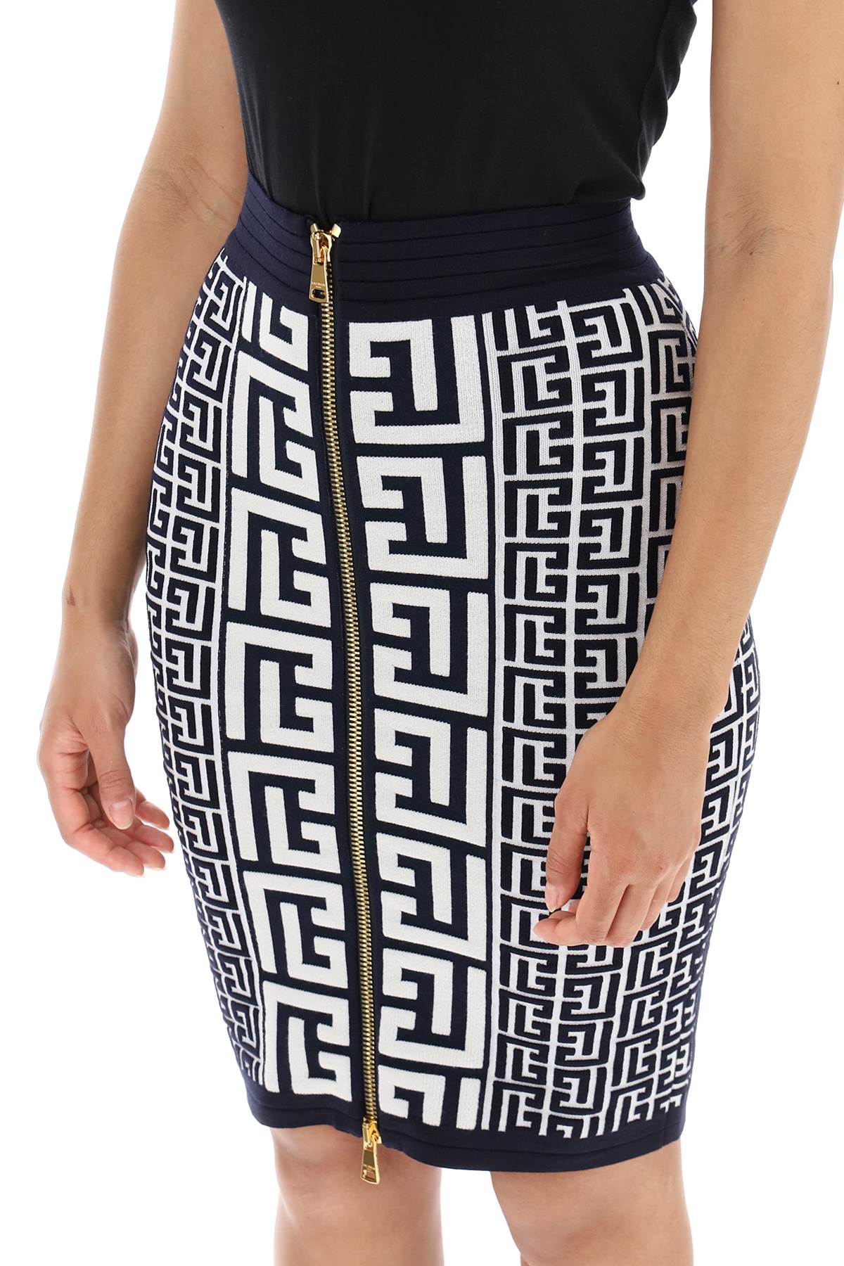 Balmain Balmain pencil skirt in monogram knit