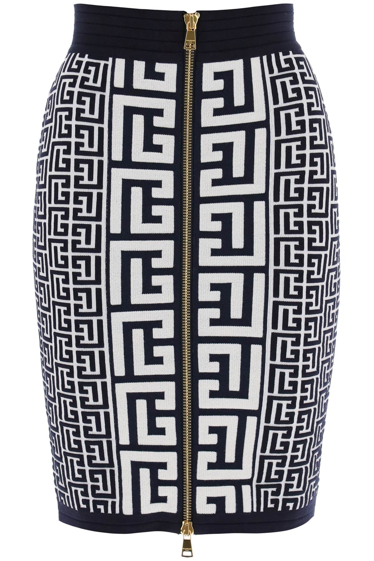 Balmain Balmain pencil skirt in monogram knit