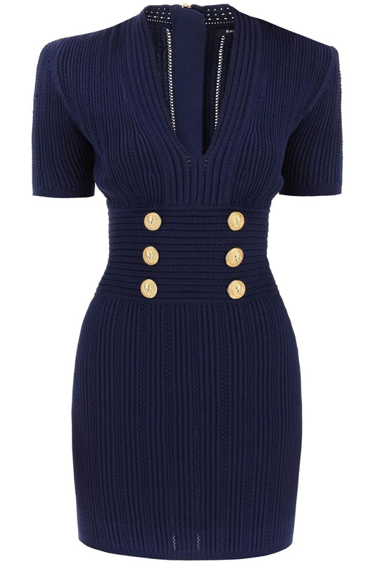 Balmain Balmain knit minidress with embossed buttons