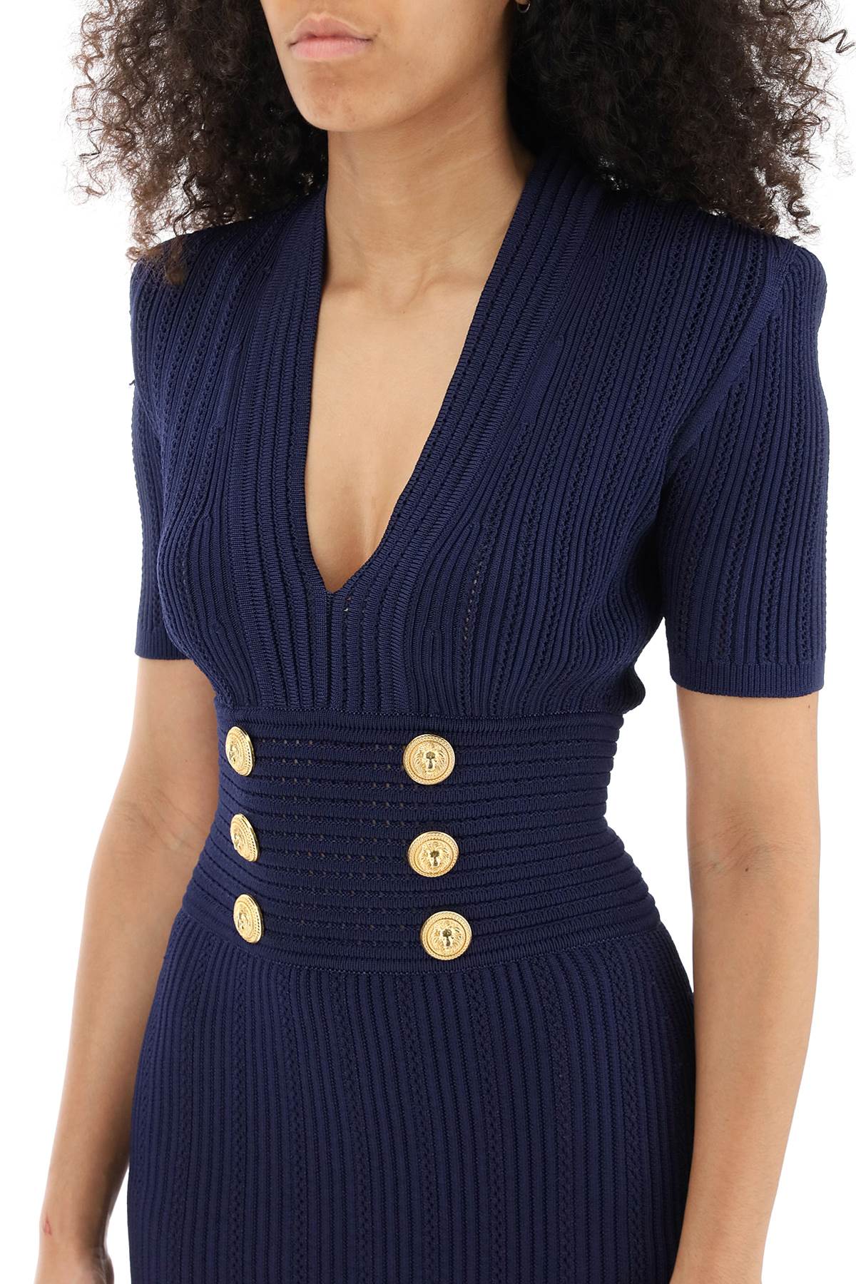 Balmain Balmain knit minidress with embossed buttons