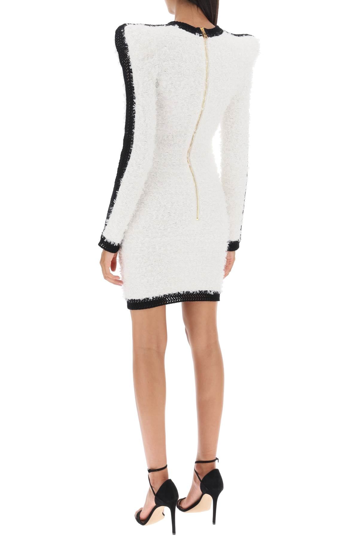 Balmain Balmain bouclé-tweed dress with pointy shoulders