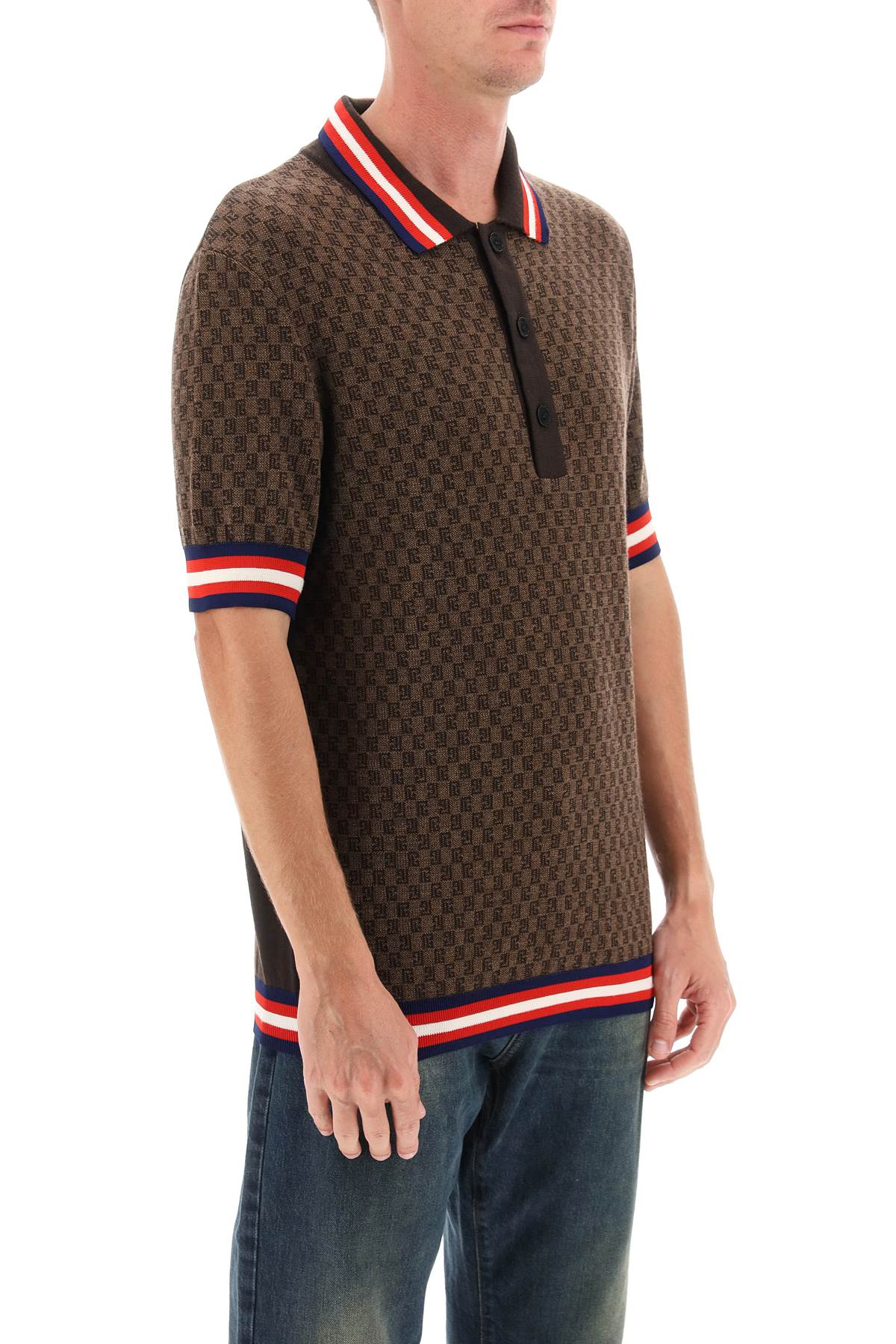 Balmain Balmain mini monogram jacquard polo shirt