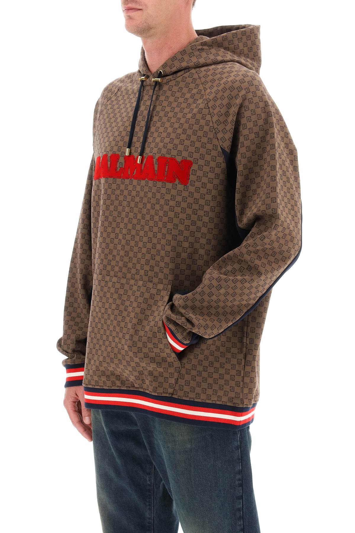 Balmain Balmain mini monogram jacquard hoodie