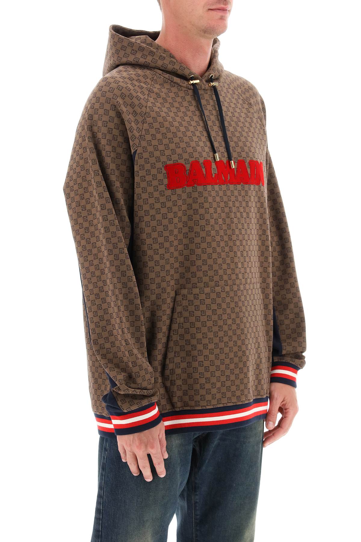 Balmain Balmain mini monogram jacquard hoodie