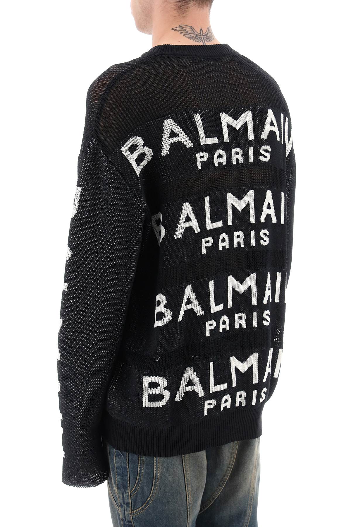 Balmain Balmain cotton pullover with all-over logo