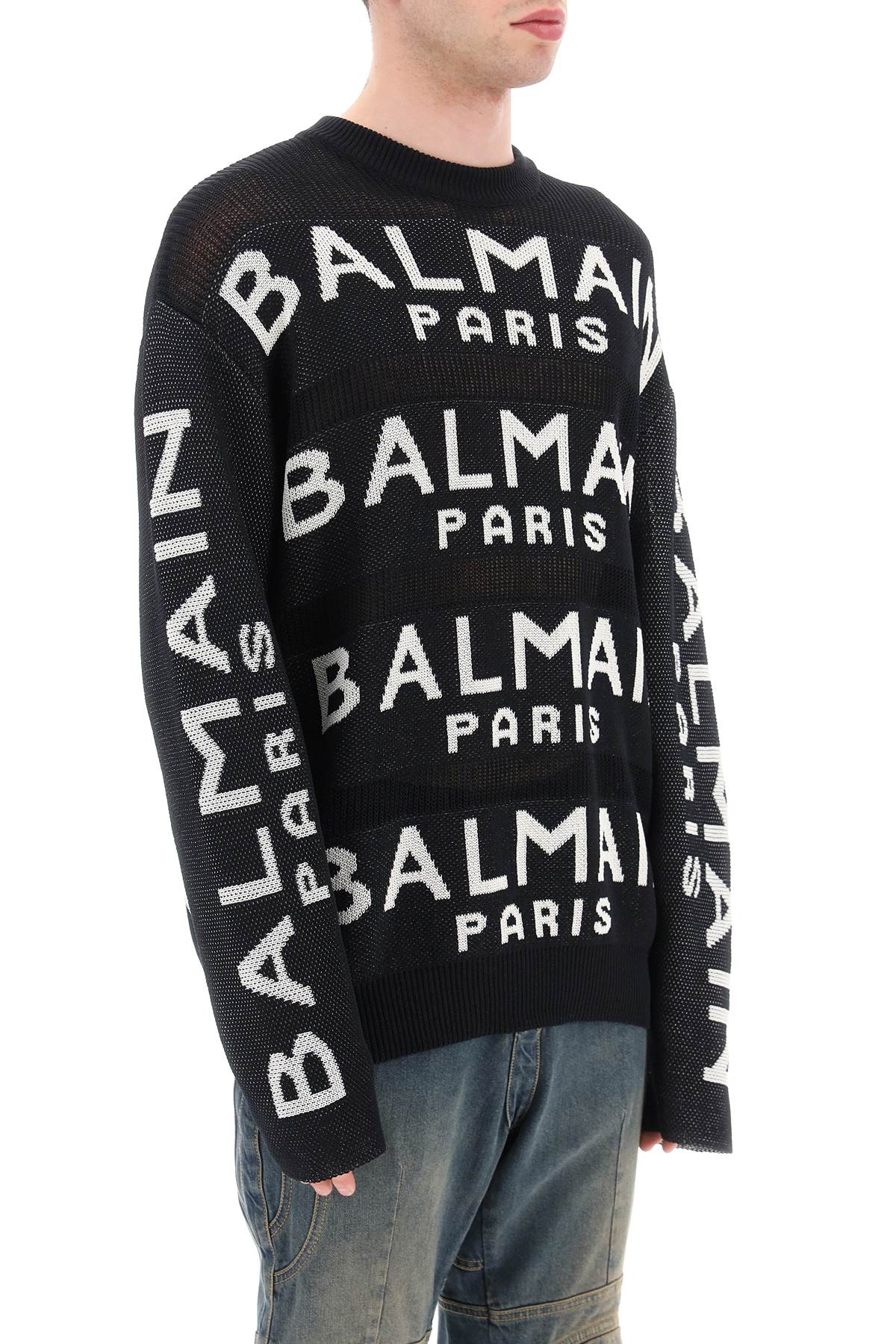 Balmain Balmain cotton pullover with all-over logo