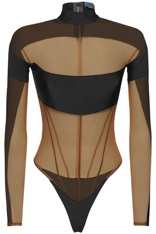 Mugler long sleeve illusion bodysuit