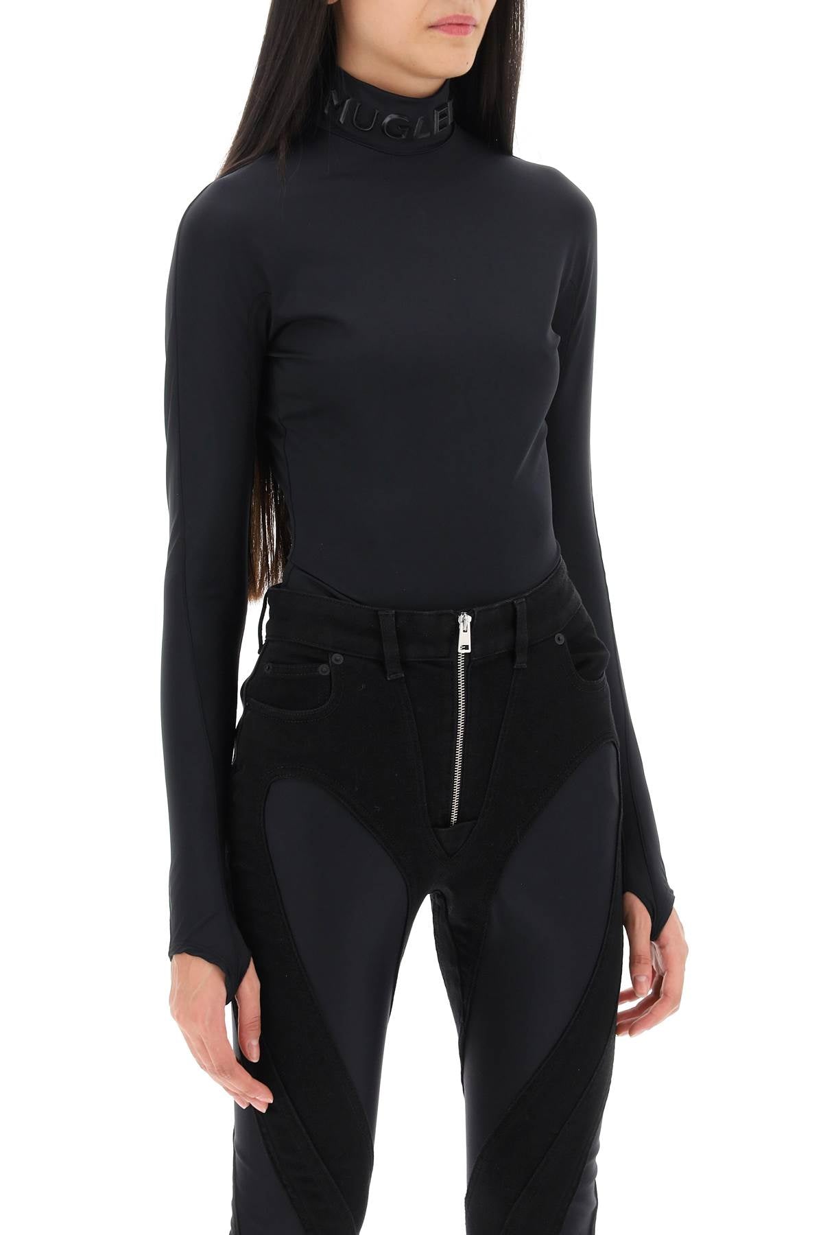 Mugler Mugler bodysuit with stand collar