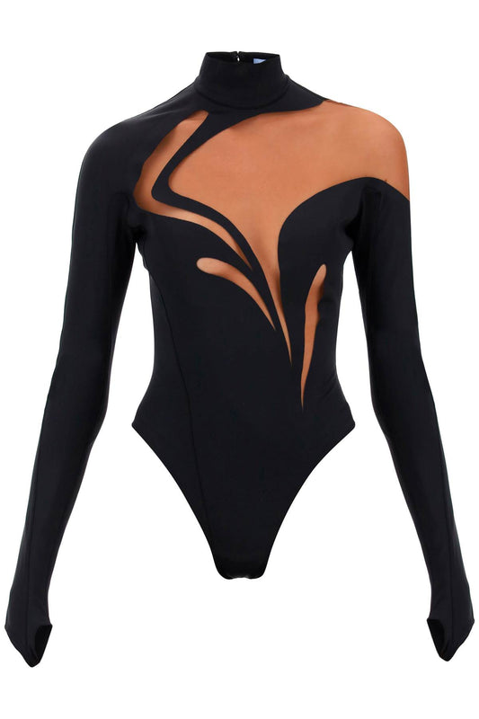 Mugler Mugler long-sleeved swirly bodysuit