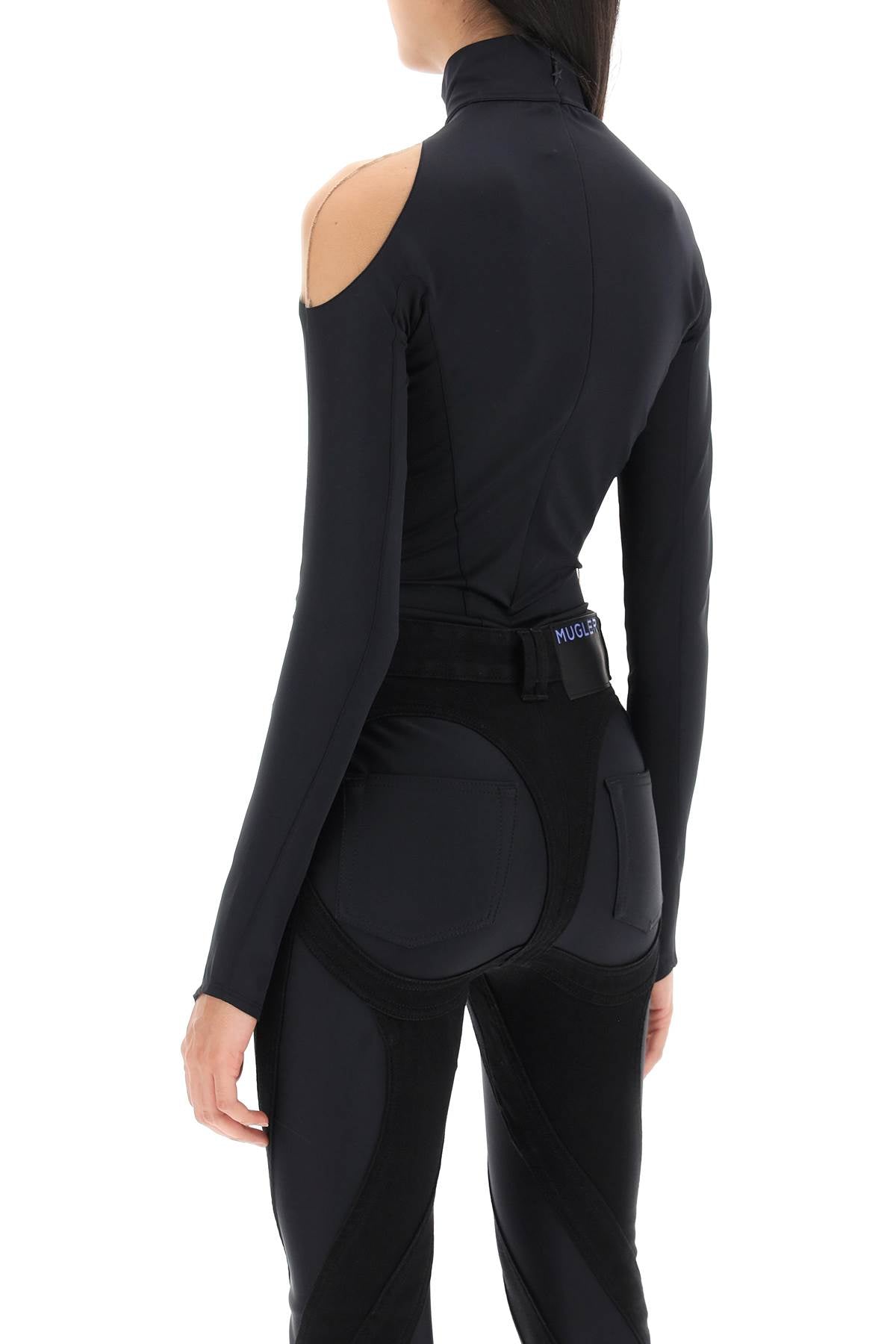 Mugler Mugler long-sleeved swirly bodysuit