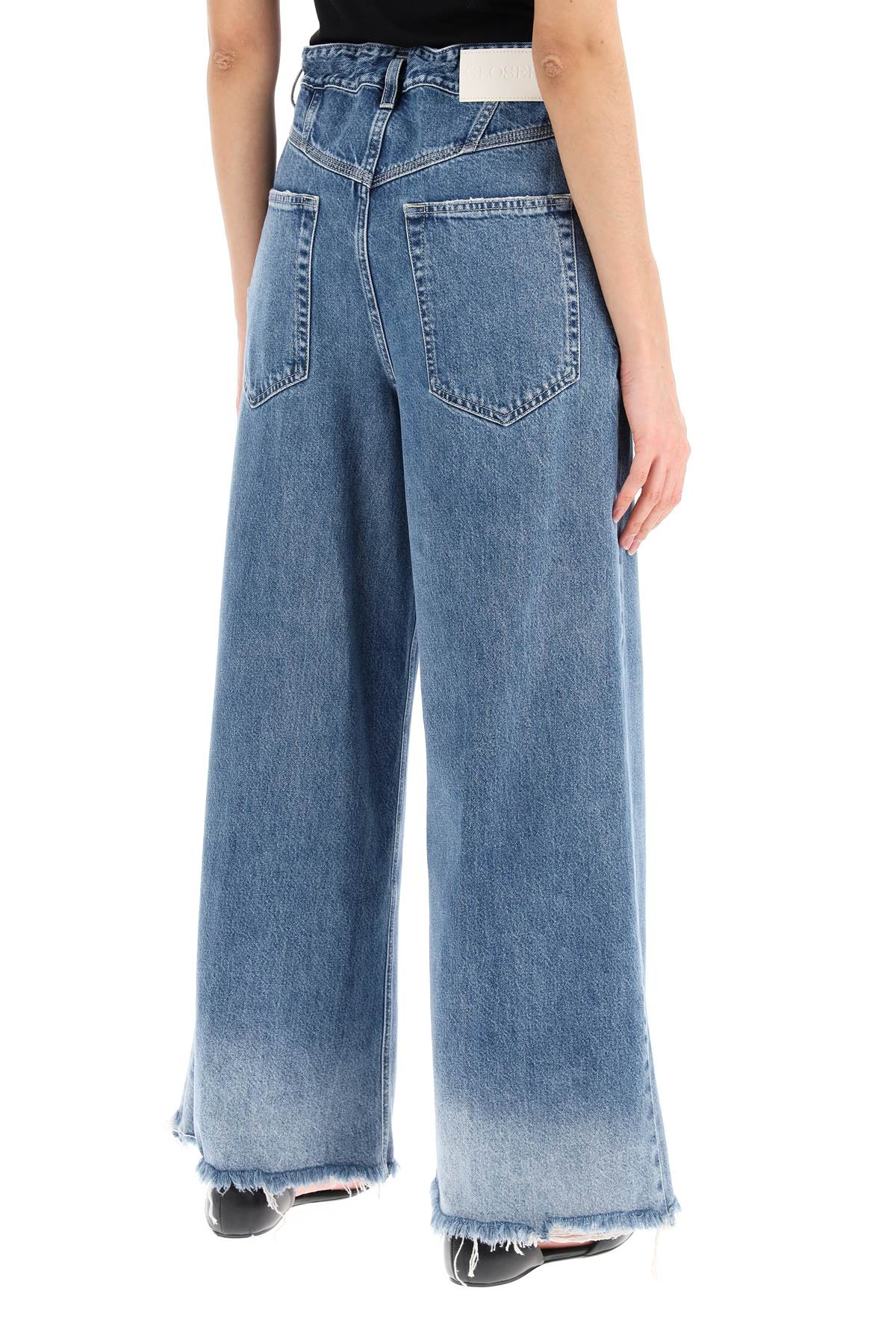 Closed Closed wide leg jeans with distressed details.