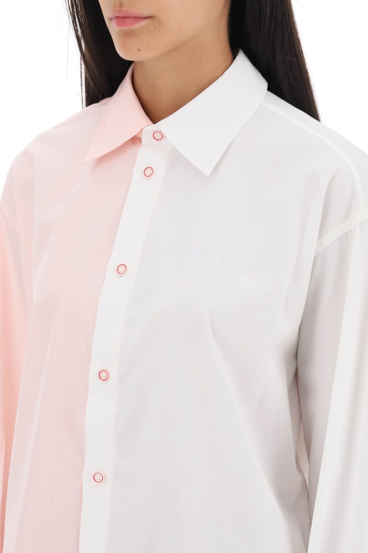 Marni Marni asymmetrical two-tone shirt