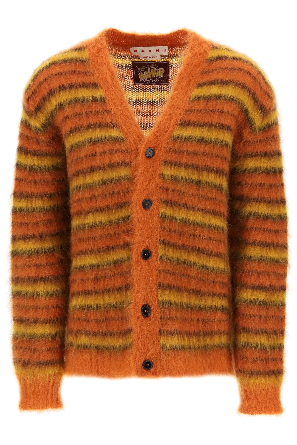 Marni Marni cardigan in striped brushed mohair