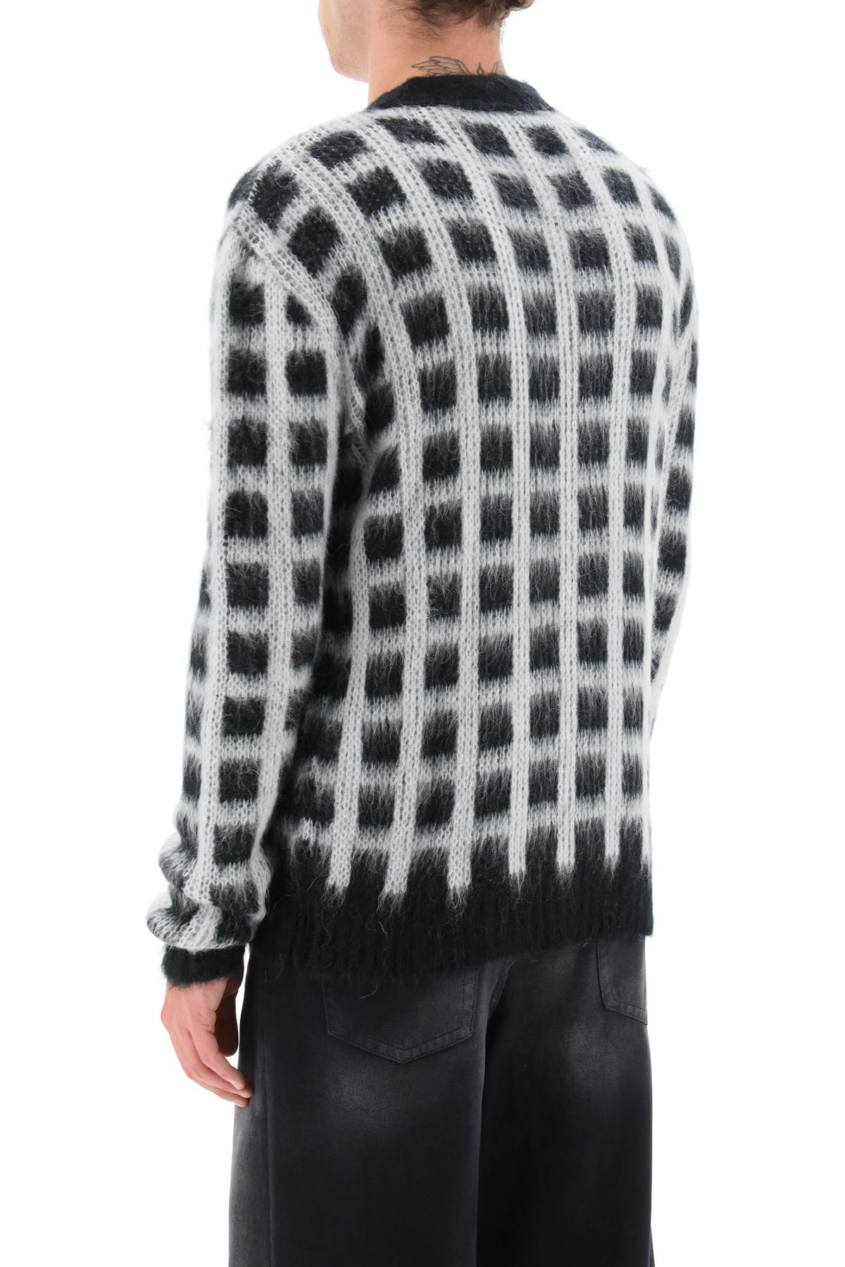 Marni Marni brushed-yarn cardigan with check pattern