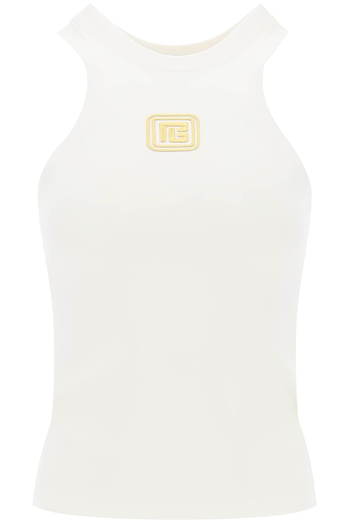 Balmain Balmain tank top with pb embroidery