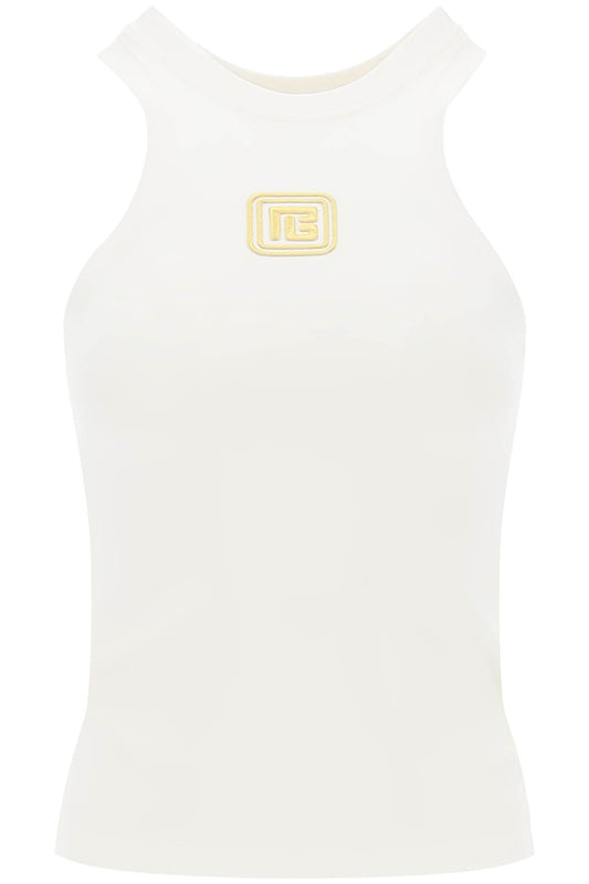 Balmain Balmain tank top with pb embroidery