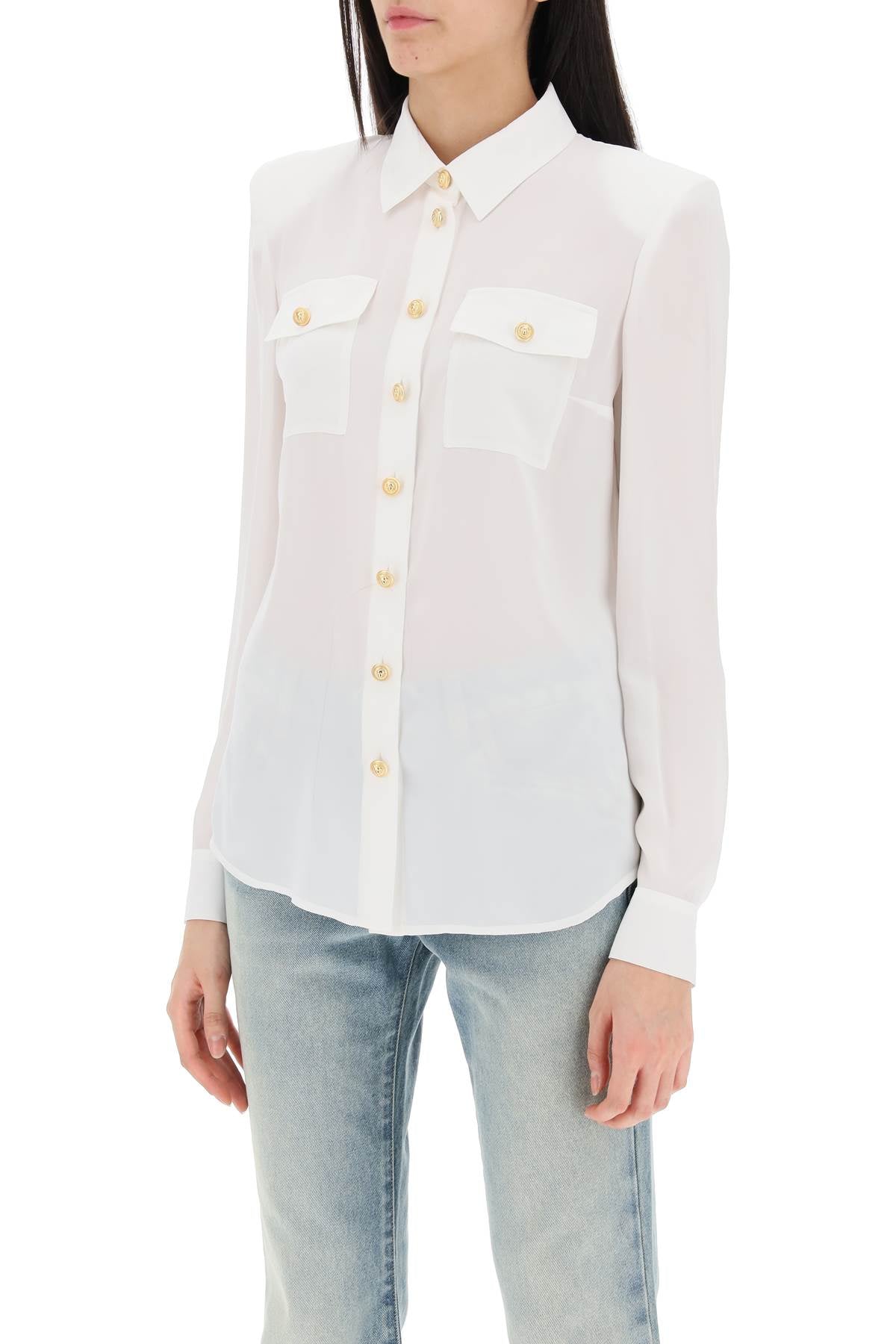 Balmain Balmain silk shirt with padded shoulders