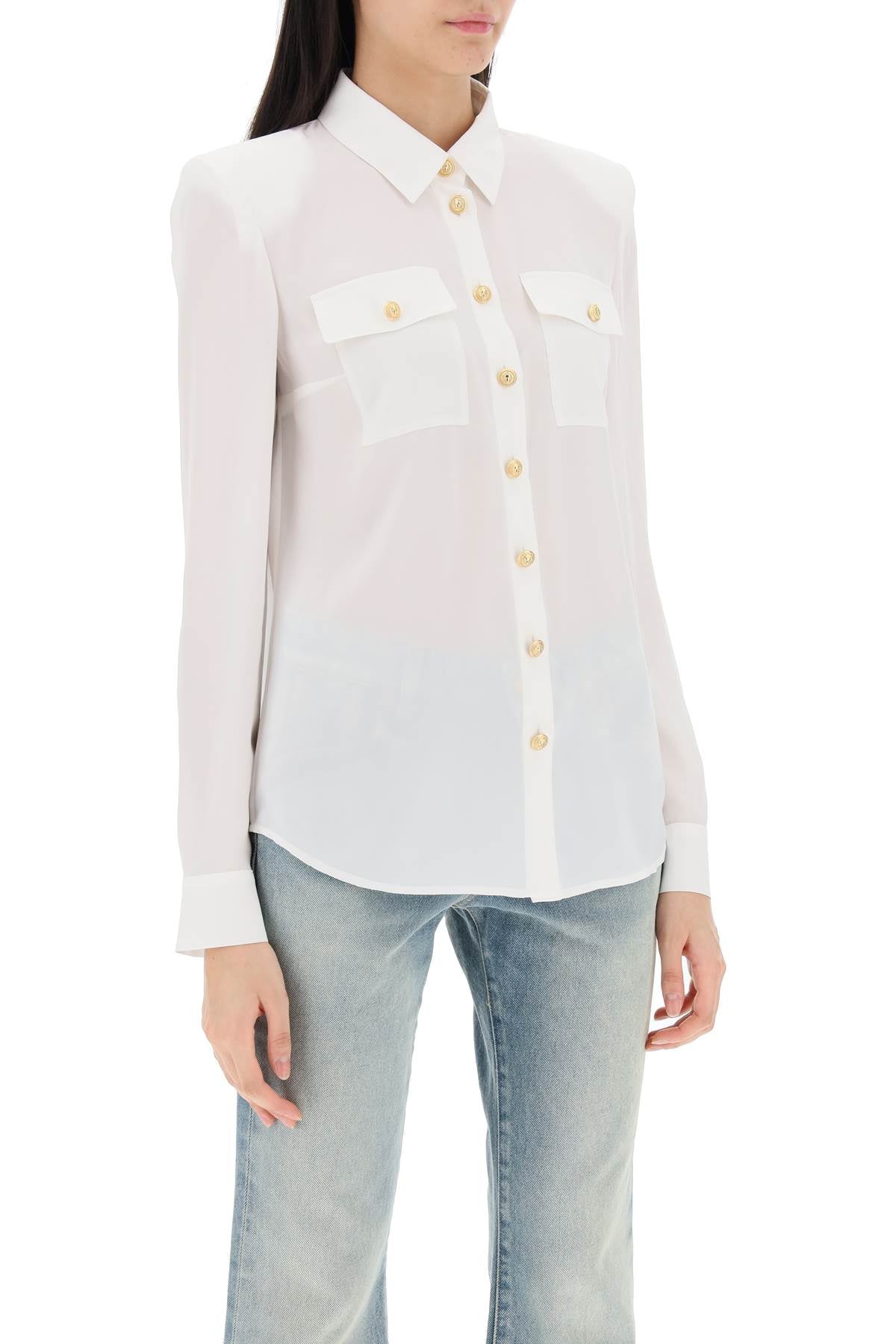 Balmain Balmain silk shirt with padded shoulders