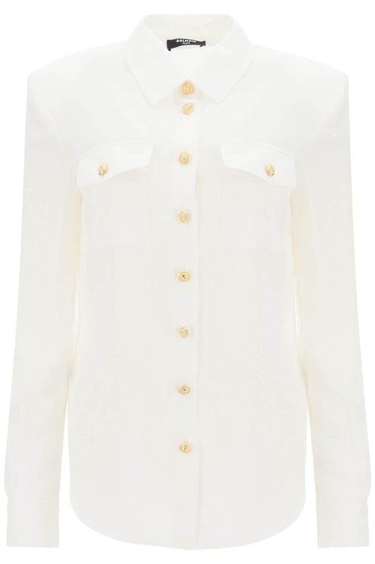 Balmain Balmain silk shirt with padded shoulders