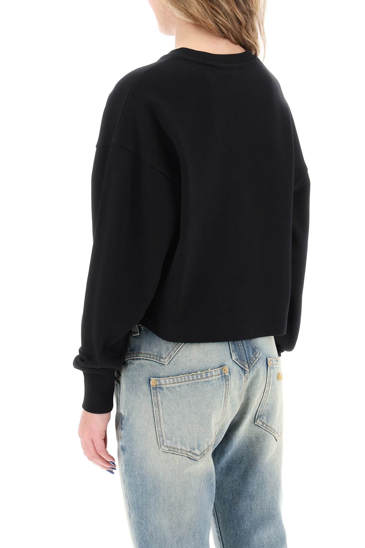 Balmain Balmain cropped sweatshirt with flocked logo