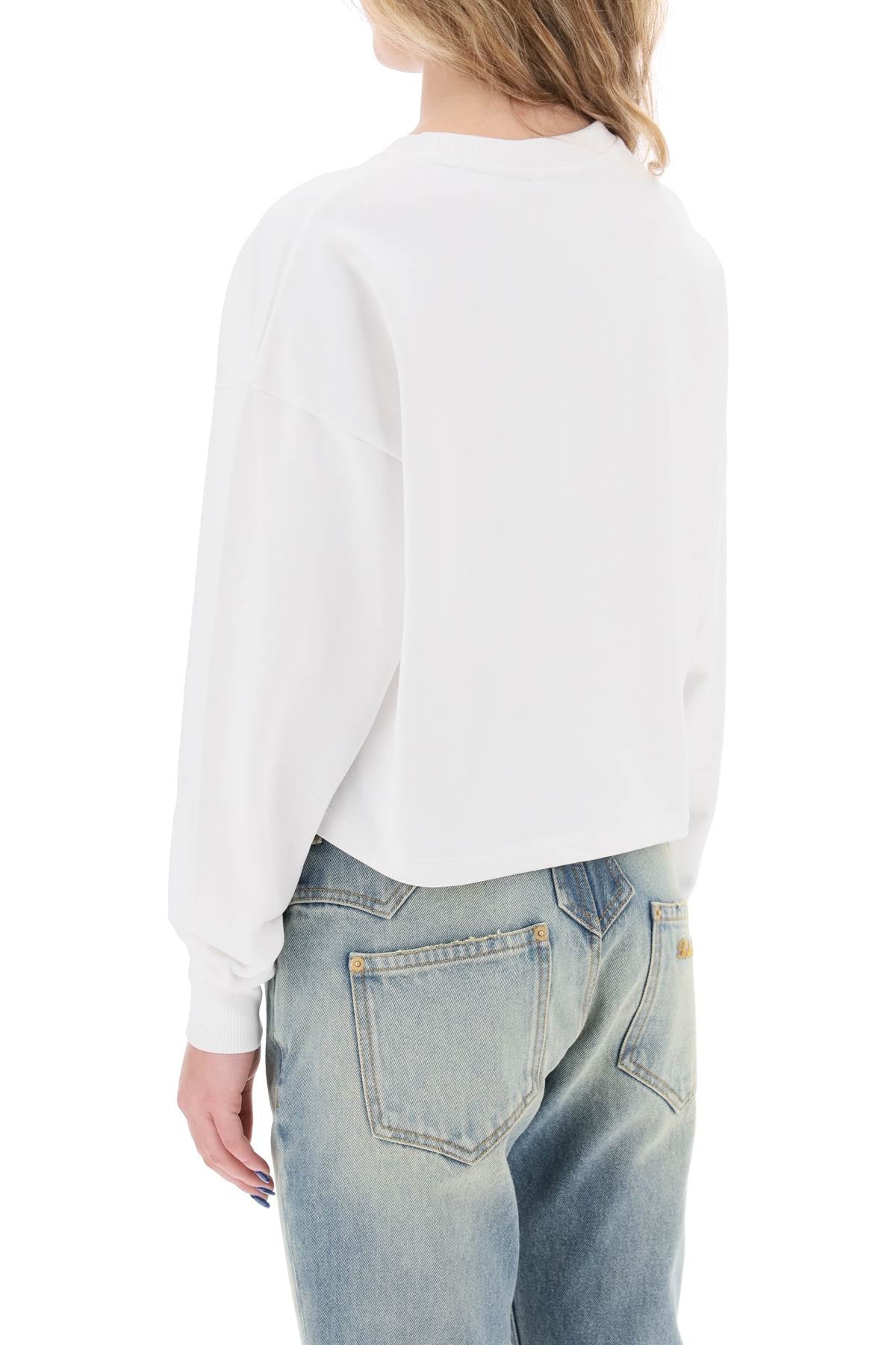 Balmain Balmain cropped sweatshirt with flocked logo