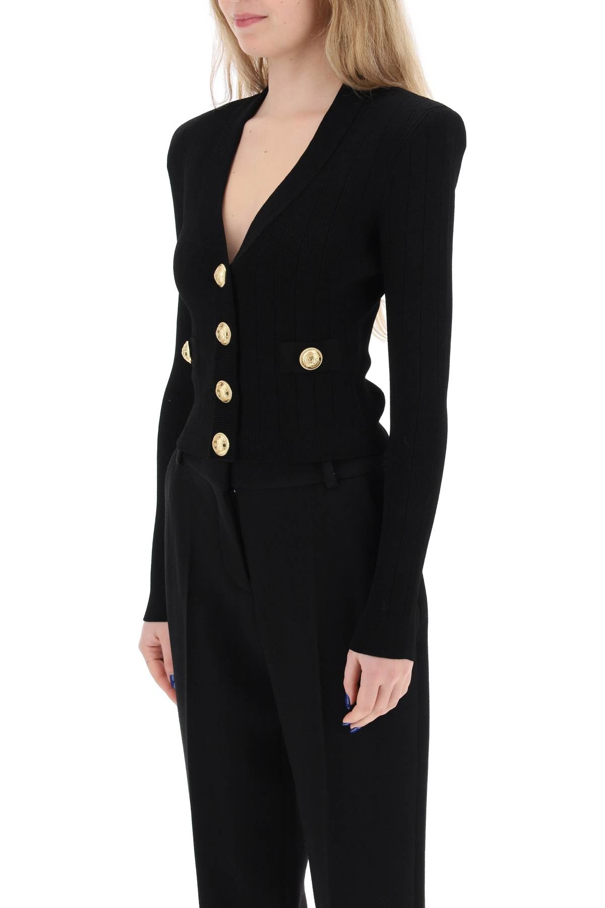 Balmain Balmain cardigan with padded shoulders and embossed buttons