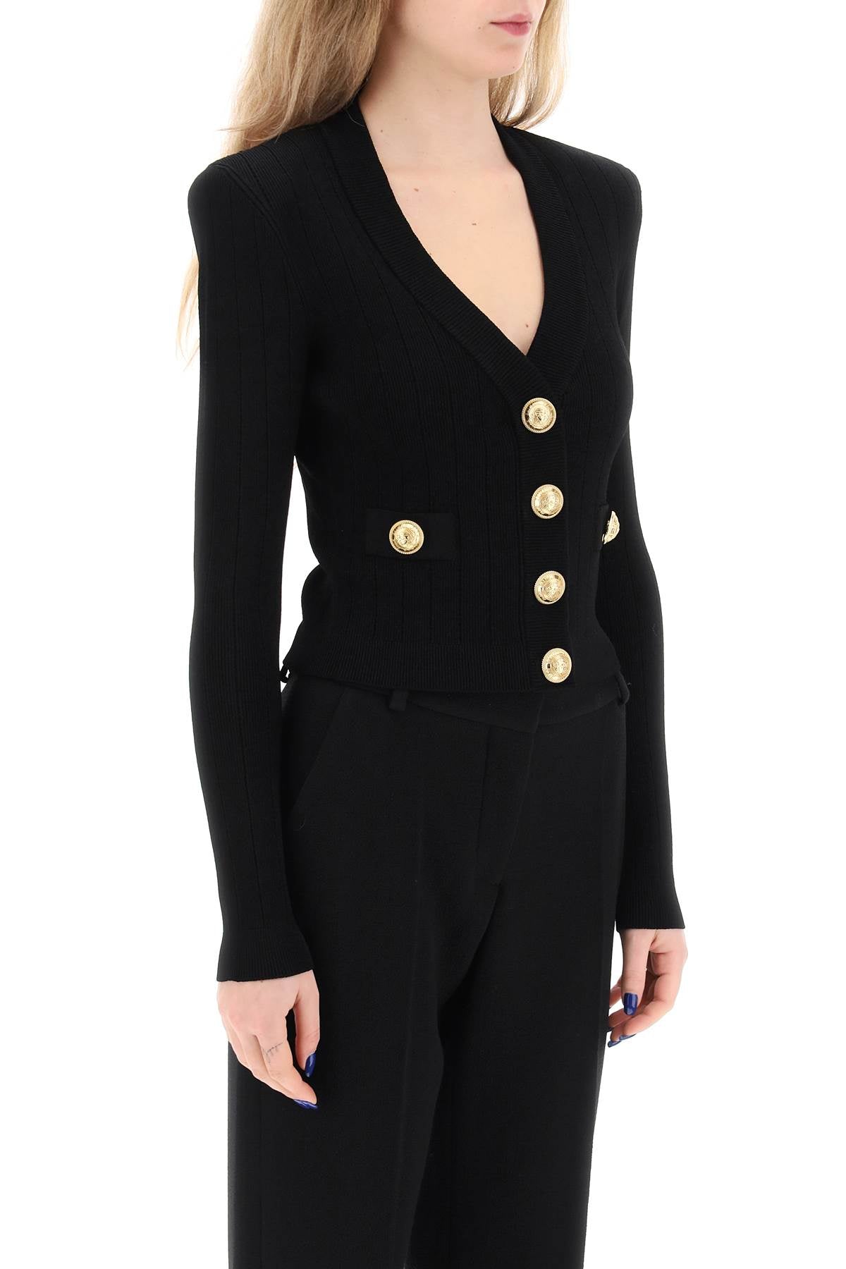 Balmain Balmain cardigan with padded shoulders and embossed buttons