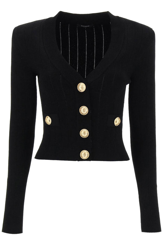 Balmain Balmain cardigan with padded shoulders and embossed buttons