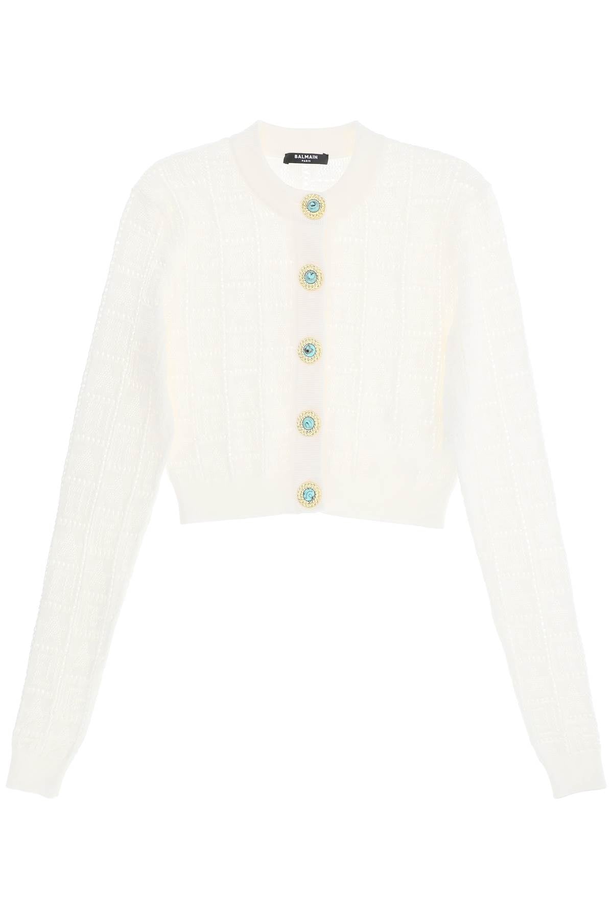 Balmain Balmain cropped cardigan with jewel buttons