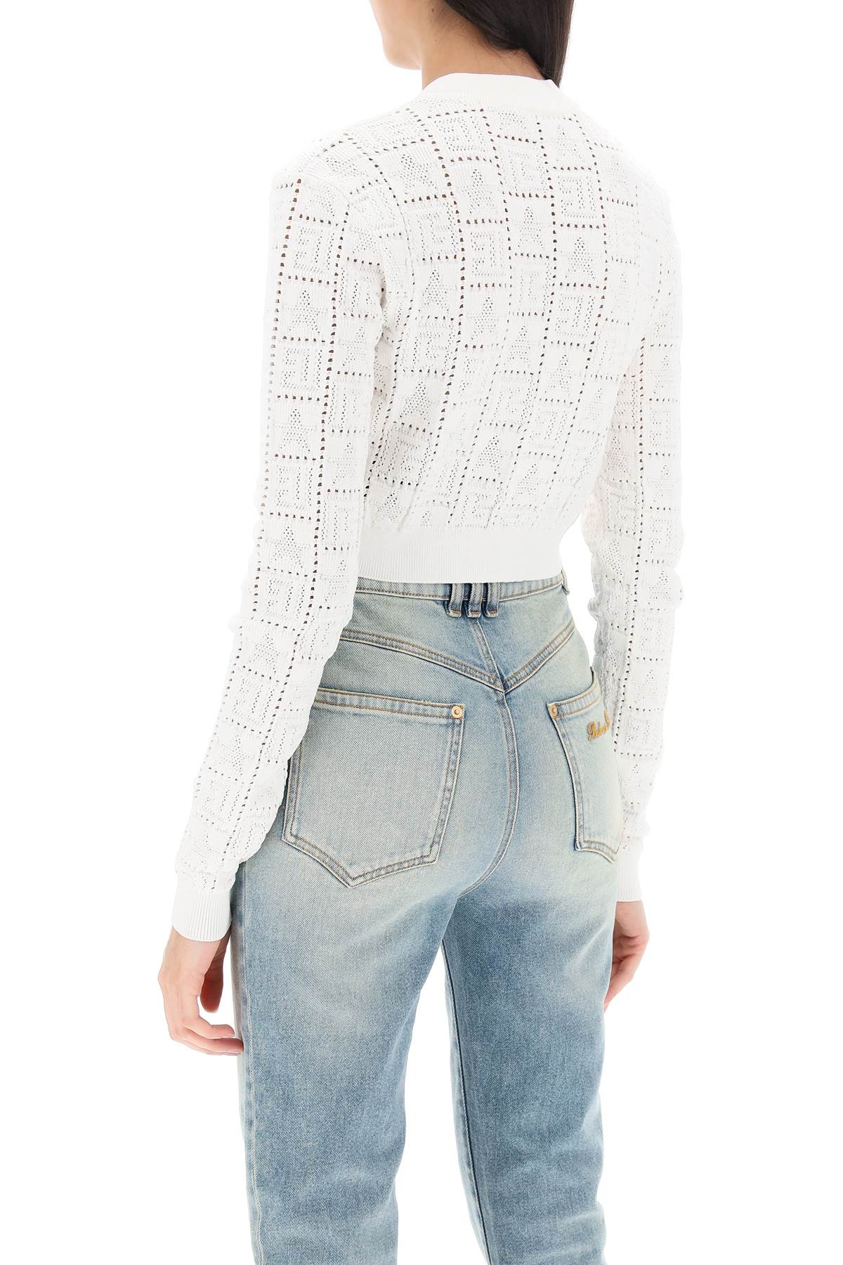 Balmain Balmain cropped cardigan with jewel buttons