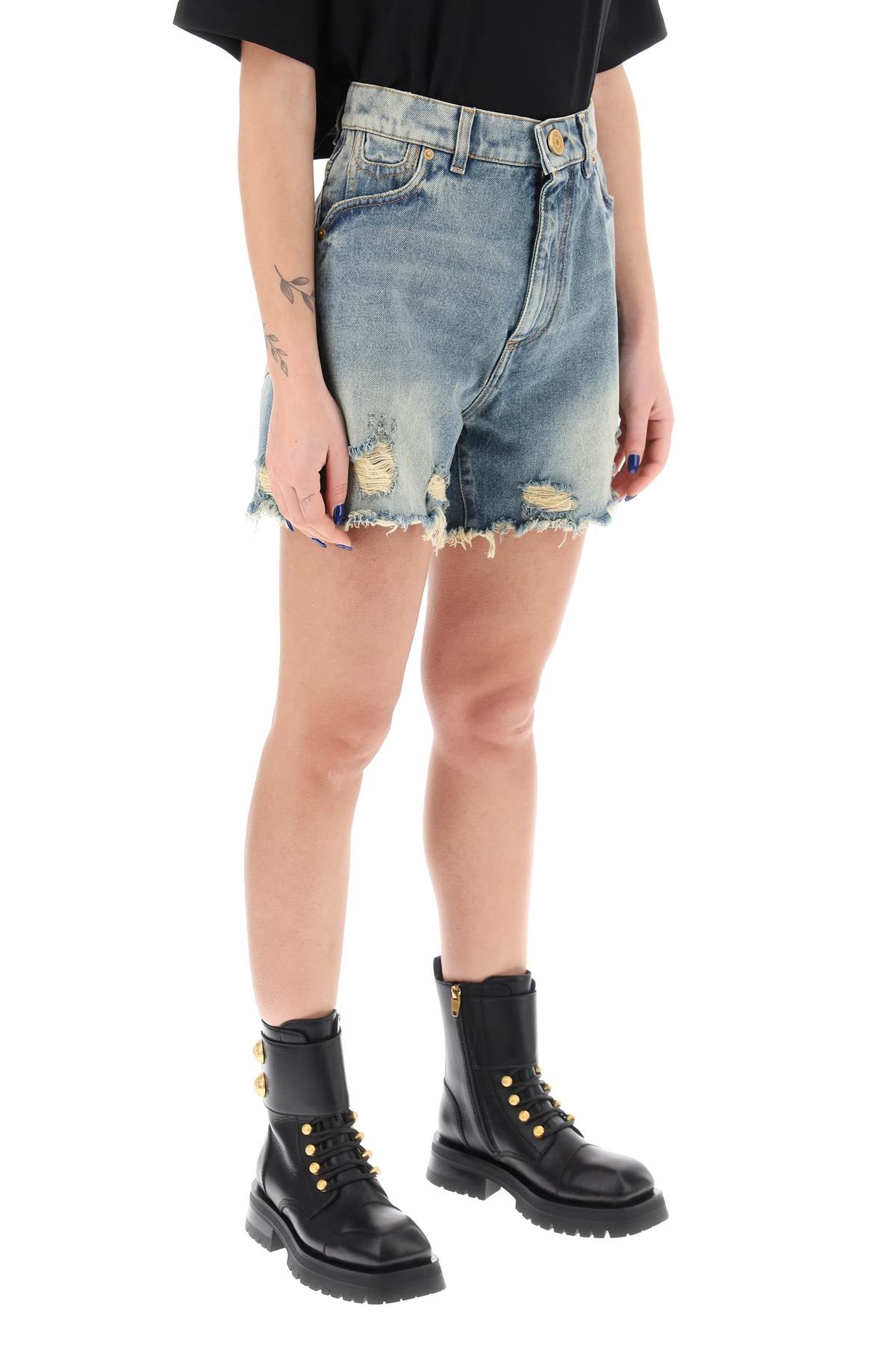 Balmain Balmain distressed denim shorts