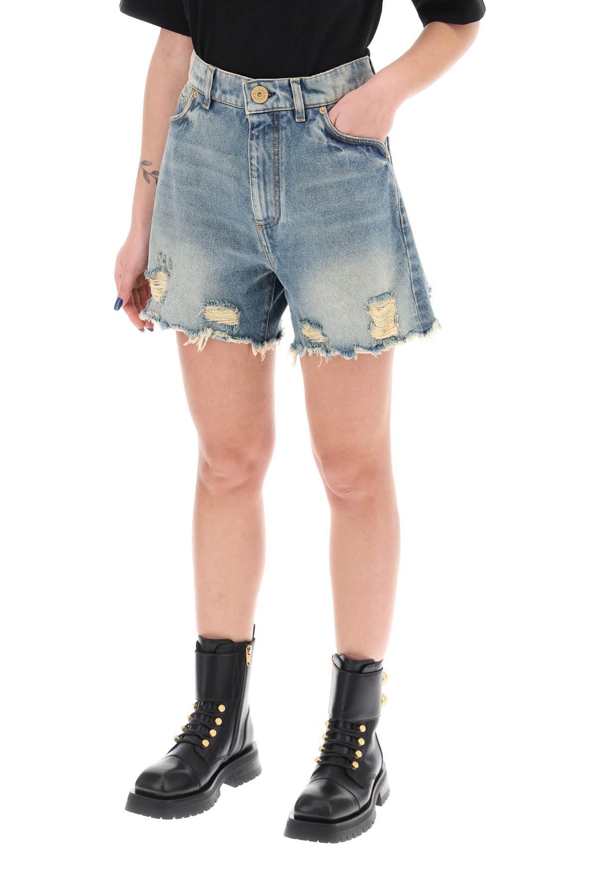 Balmain Balmain distressed denim shorts