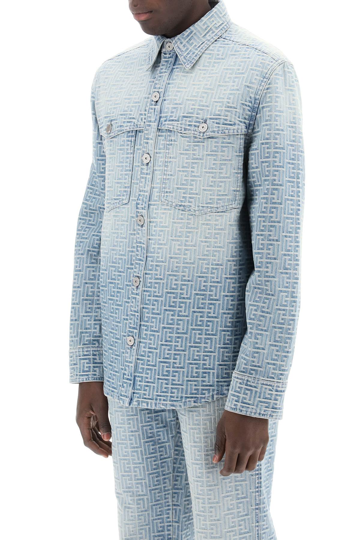 Balmain Balmain monogram denim overshirt