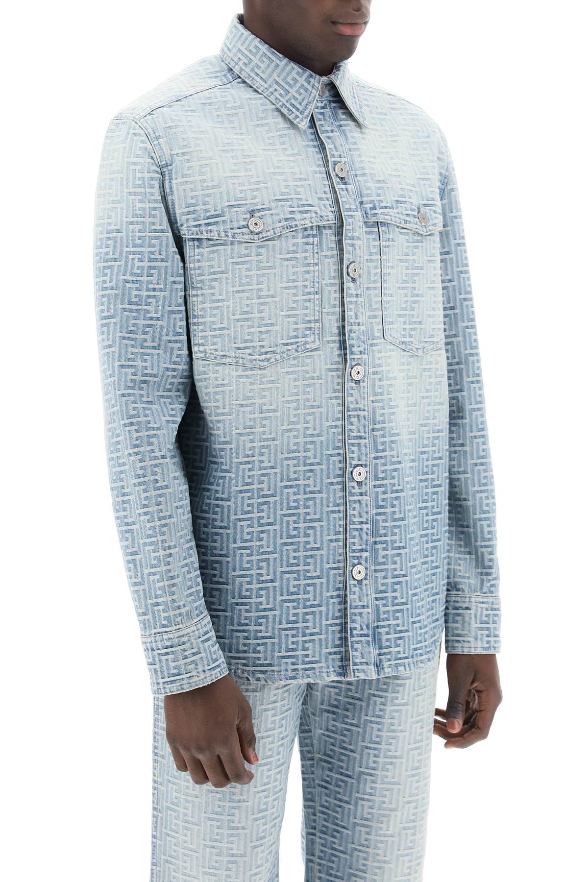 Balmain Balmain monogram denim overshirt