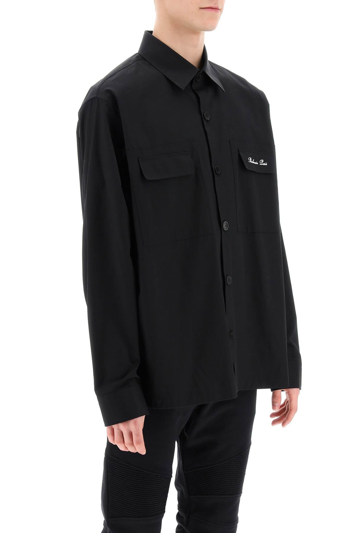 Balmain Balmain overshirt with logo embroidery